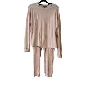 BROWNLEE Bathing Corp  2 PC Terry Jogger Set  Soft Pink Size Large Women